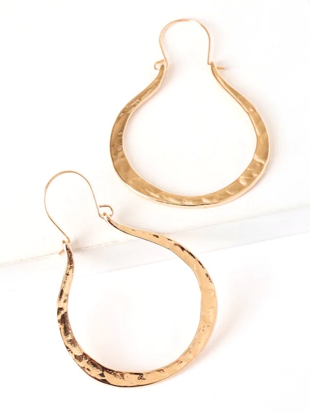 New ASOS New Gold Glossy Hammered Hoops